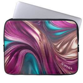 Moderna gåvor till hennes Magenta Turquise och Gul Laptop Fodral