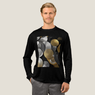 Moderna geometriska cirklar i Guld och Silver T Shirt