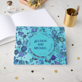 Moderna geometriska former i blått gästböcker