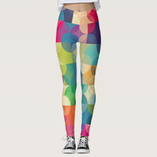 Moderna geometriska former i flera Färg Leggings