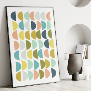 Moderna geometriska former i Pastelljordskorstenar Poster