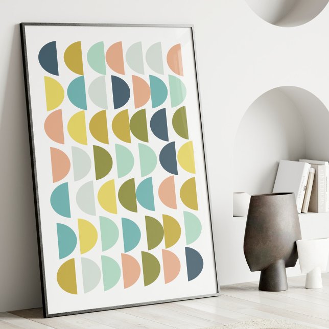 Moderna geometriska former i Pastelljordskorstenar Poster (Skapare uppladdad)