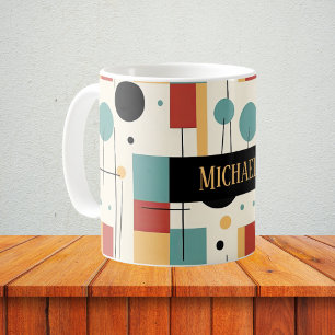Moderna geometriska former med Namn Kaffemugg