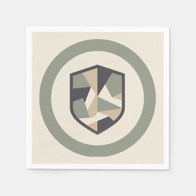 Moderna geometriska kamouflage militära festpapper pappersservett (Framsidan)