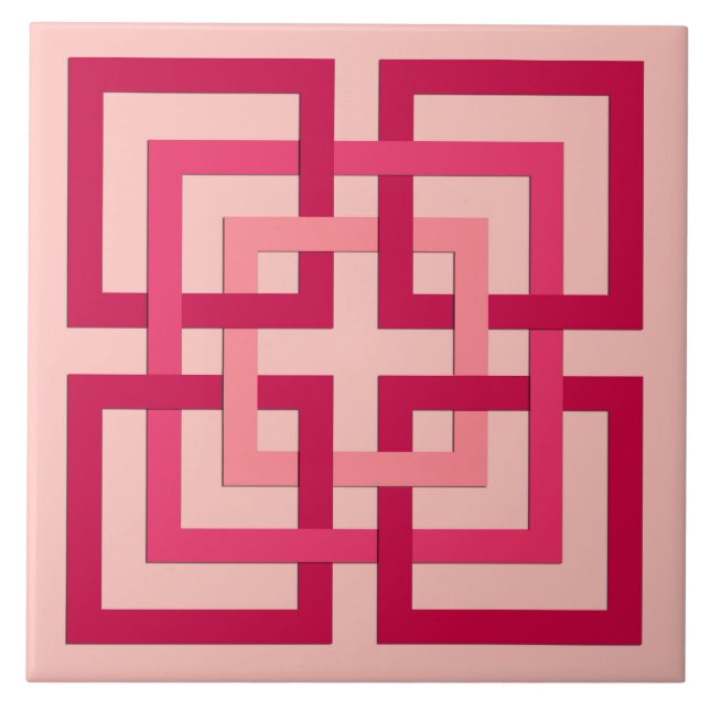 Moderna geometriska kvadrater, korallens Rosa och  Kakelplatta (Framsidan)