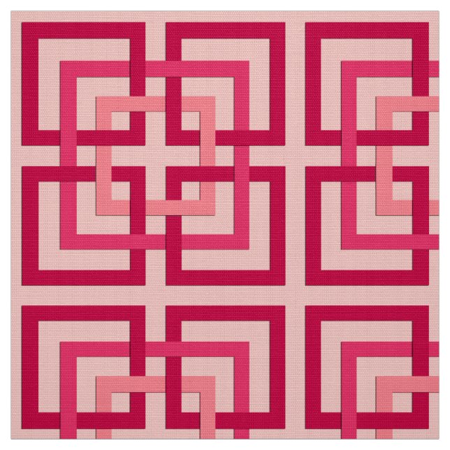 Moderna geometriska kvadrater, korallfärgad Rosa o Tyg (Provkarta)