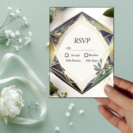 Moderna geometriska med små blommor RSVP-kort OSA Kort