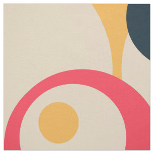 Moderna geometriska retro-cirklar Mönster Tyg