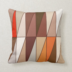 Moderna geometriska trianglar, beige, brunt som ä kudde