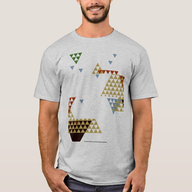Moderna geometriska trianglar och former för Abstr T Shirt (Framsida)