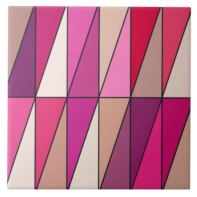 Moderna geometriska trianglar, våld, Rosa och Beig Kakelplatta (Framsidan)
