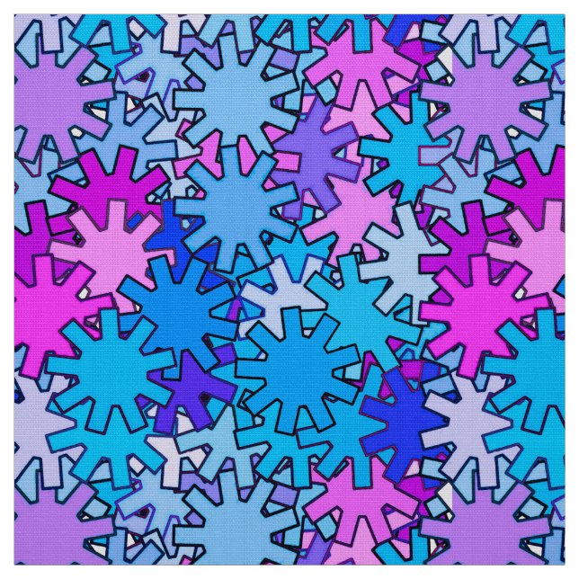 Moderna geometriska växlar, blå, violett och orkid tyg (Provkarta)