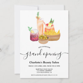 Moderna gigantiska cocktails vattenfärgsöppning inbjudningar