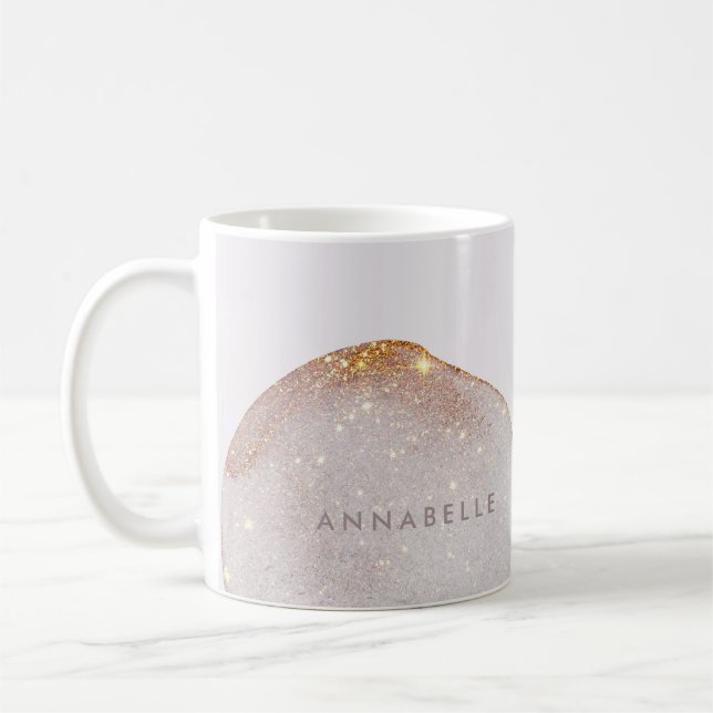 Moderna, gigliga guld-vattenfärgformer, enkel eleg kaffemugg (Vänster)