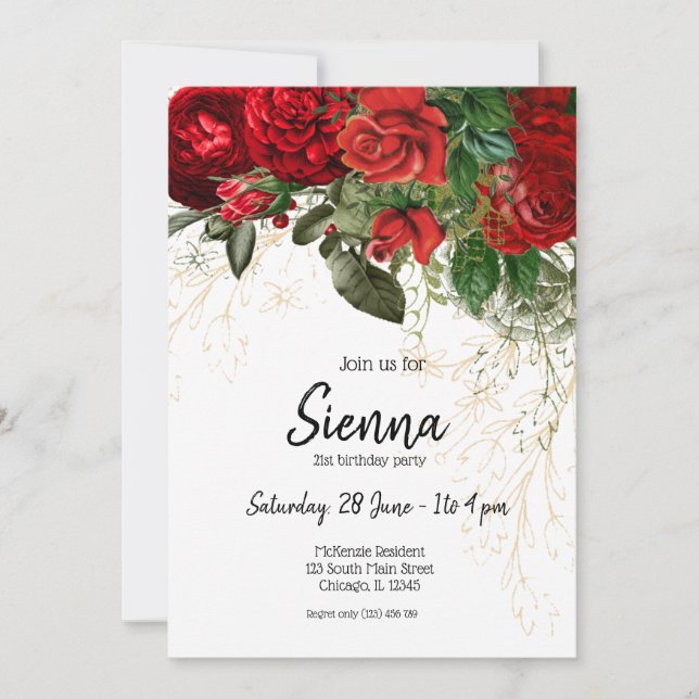Moderna Glam Chic Blommor för alla tillfällen Inbjudningar (Framsida)