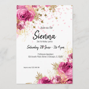 Moderna Glam Chic Blommor för alla tillfällen Inbjudningar