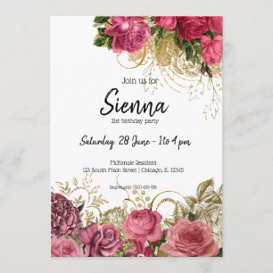 Moderna Glam Chic Blommor för alla tillfällen Inbjudningar