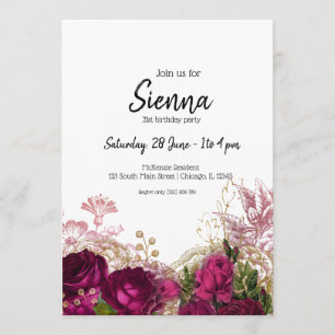 Moderna Glam Chic Blommor för alla tillfällen Inbjudningar