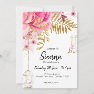 Moderna Glam Chic Blommor för alla tillfällen Inbjudningar