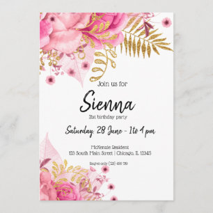 Moderna Glam Chic Blommor för alla tillfällen Inbjudningar