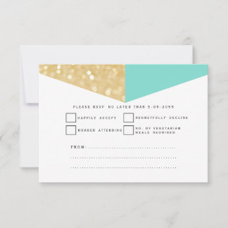 Moderna Glitter & Teal-Bröllop OSA-kort OSA Kort