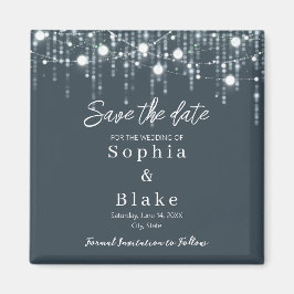 Moderna grå och vita hängande lampor Spara datumet Magnet