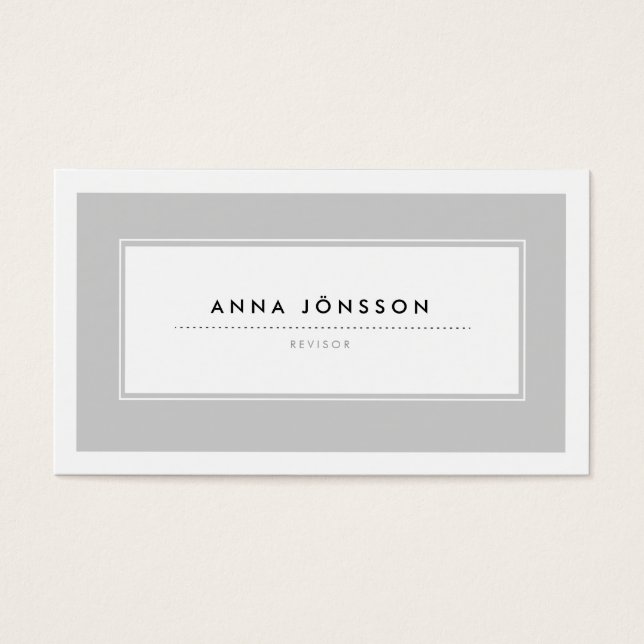 Moderna Grå Visitkort (Framsidan)