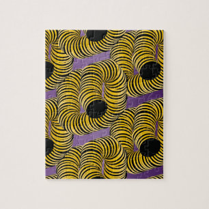 Moderna Gradient Trippy Tunnlar Gul Bie Pussel