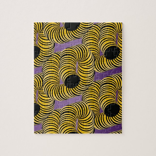 Moderna Gradient Trippy Tunnlar Gul Bie Pussel (Vertikal)