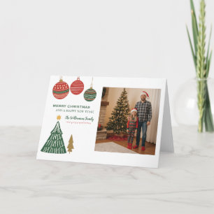 Moderna Grafiska Ornament Julgran Foto Helgkort