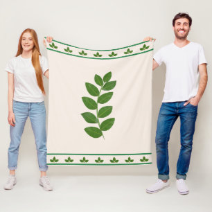 Moderna gröna lagerblad fleecefilt