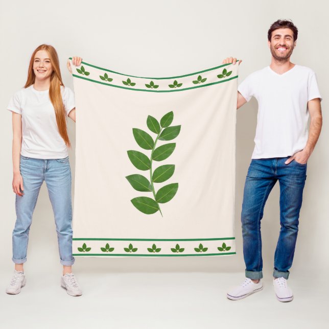 Moderna gröna lagerblad fleecefilt (På plats)