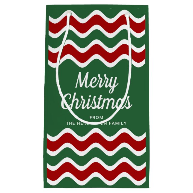 Moderna gröna ränder God Jul  (Framsidan)