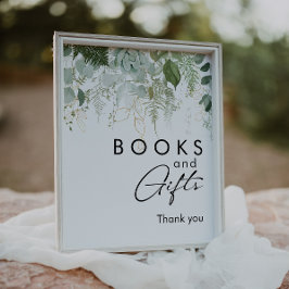 Moderna grönskans baby shower-böcker och presenter poster