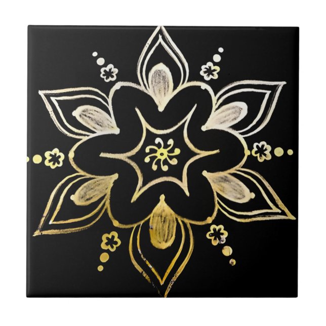 moderna gula blommor kakelplatta (Framsidan)