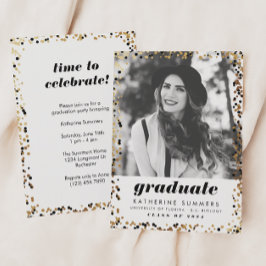 Moderna Guld 2024 Foto-examensinbjudningar Inbjudningar