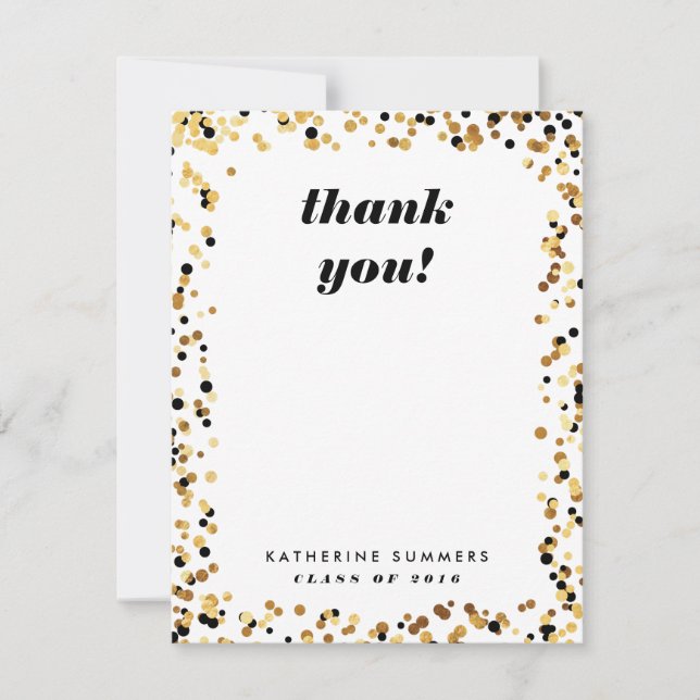 Moderna guld- kort för konfettistudententack (Framsida)