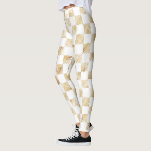 Moderna Guld-linjer i Mönster i Leggings