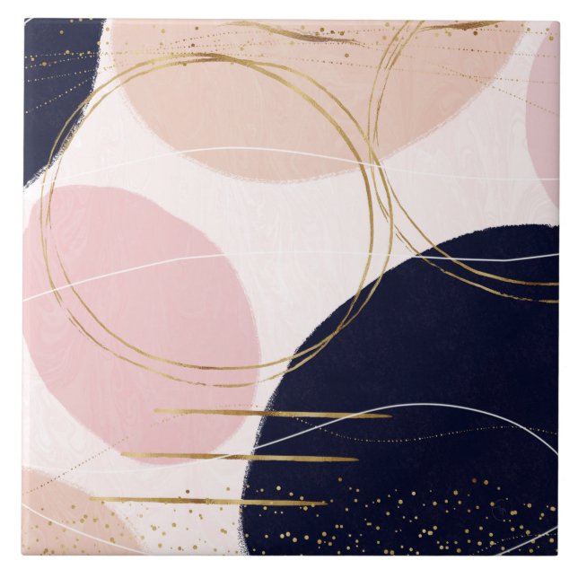 Moderna Guld-streck och cirklar - utformning med m Kakelplatta (Framsidan)