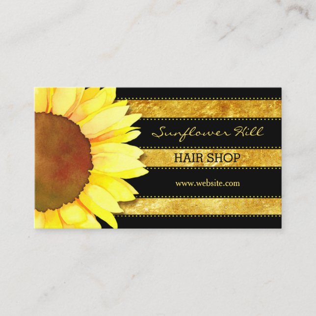 Moderna guldblommiga Rand-Affärskort Visitkort (Framsida)