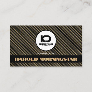 Moderna guldlinjer QR och logotyp Visitkort