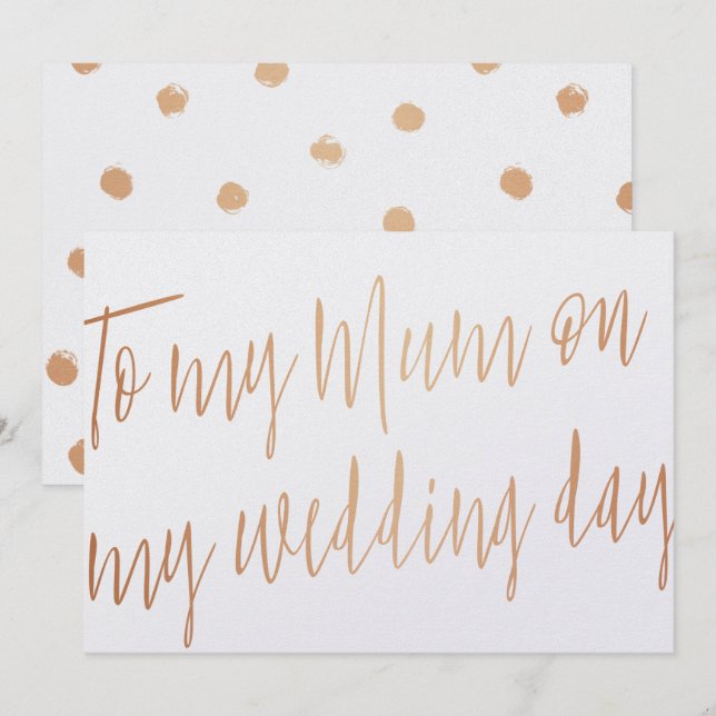 Moderna Guldrosen "Till min mamma på min bröllopsd Inbjudningar (Fram/baksida)
