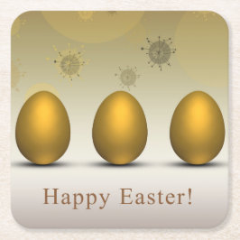 Moderna gyllene Påskägg Underlägg Papper Kvadrat