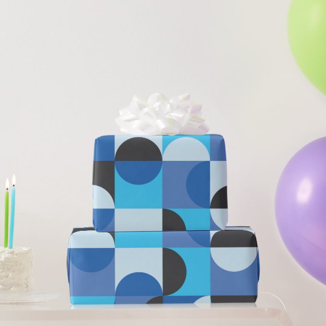 Moderna halvcirklar i mitten av århundradet blå Tu Presentpapper (Festgåvor)