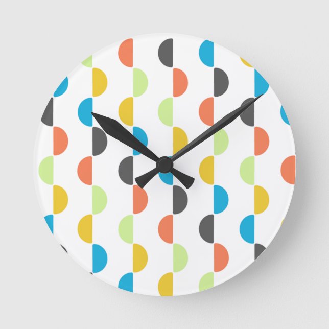 Moderna halvcirklar i mitten av århundradet rund klocka (Framsida)