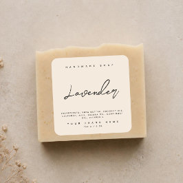 Moderna handgjorda tvål ingredienser beige fyrkantigt klistermärke