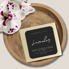 Moderna handgjorda tvål ingredienser svarta  fyrkantigt klistermärke