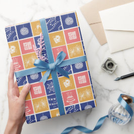 Moderna Handritade Färgglada Nyårselement 2026 Presentpapper