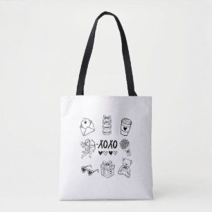 Moderna Handritade Valentine-ikoner Tygkasse