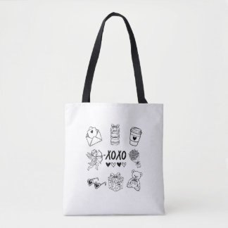 Moderna Handritade Valentine-ikoner Tygkasse